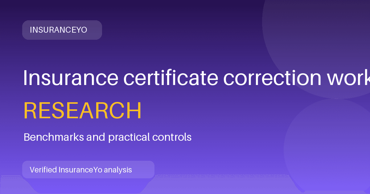 Insurance certificate correction workload research