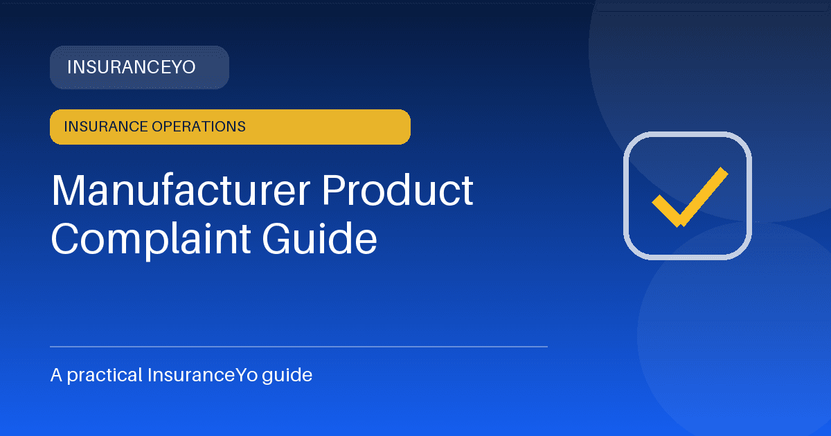 manufacturer product complaint guide