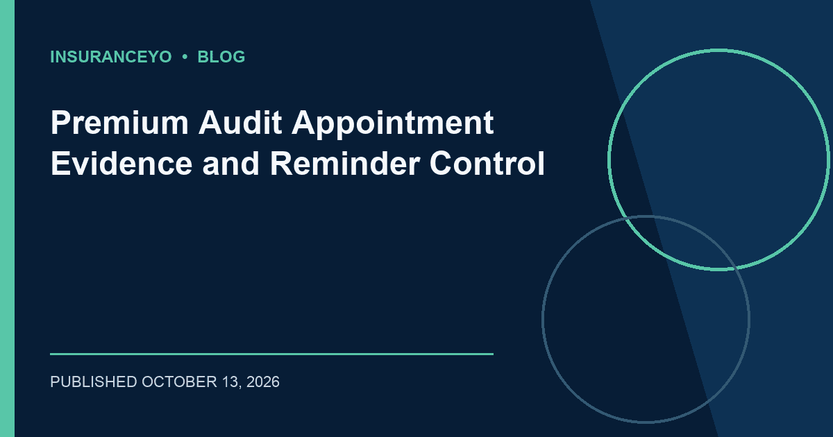 Premium Audit Appointment Evidence and Reminder Control