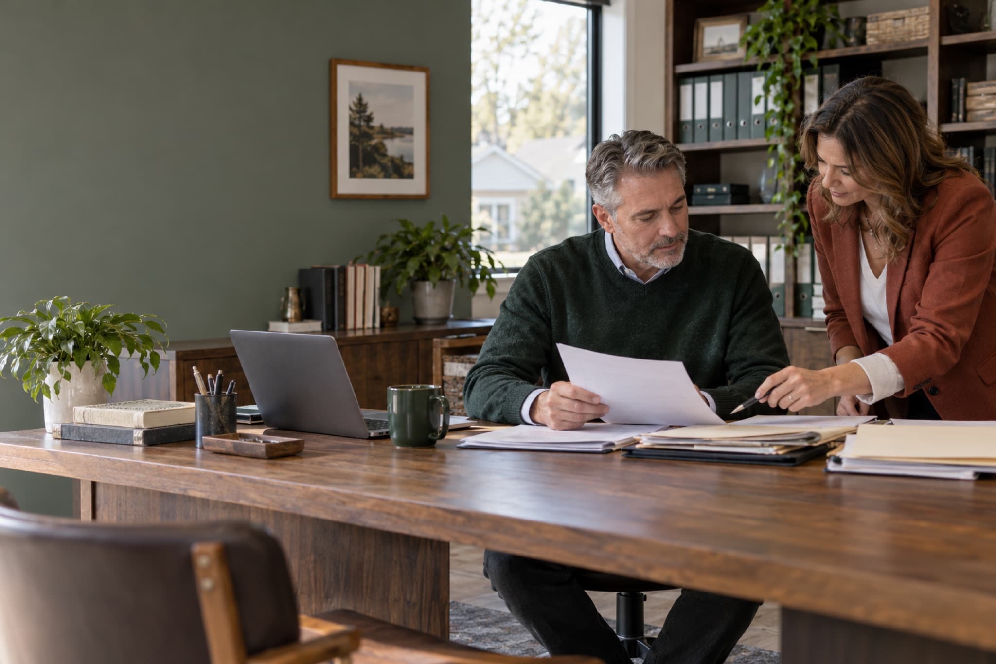Insurance agency team collaborating around a conference table